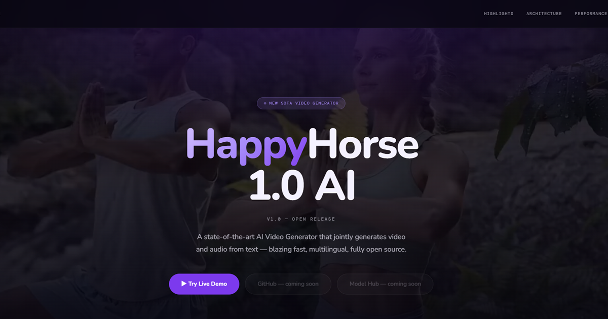 HappyHorse 1.0 AI preview image